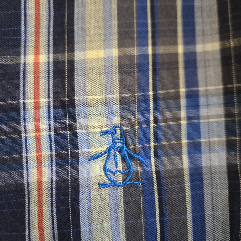 Original Penguin Men's Blue Plaid Shirt‎ Size Large - Picture 2 of 4